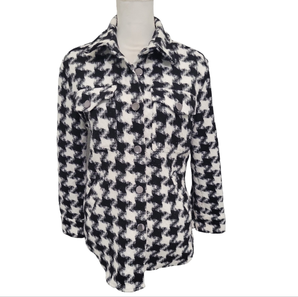 Jason Maxwell Houndstooth Button Up Jacket Size M… - image 1